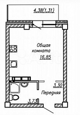Квартира-студия, 28м2, 11/17 эт.